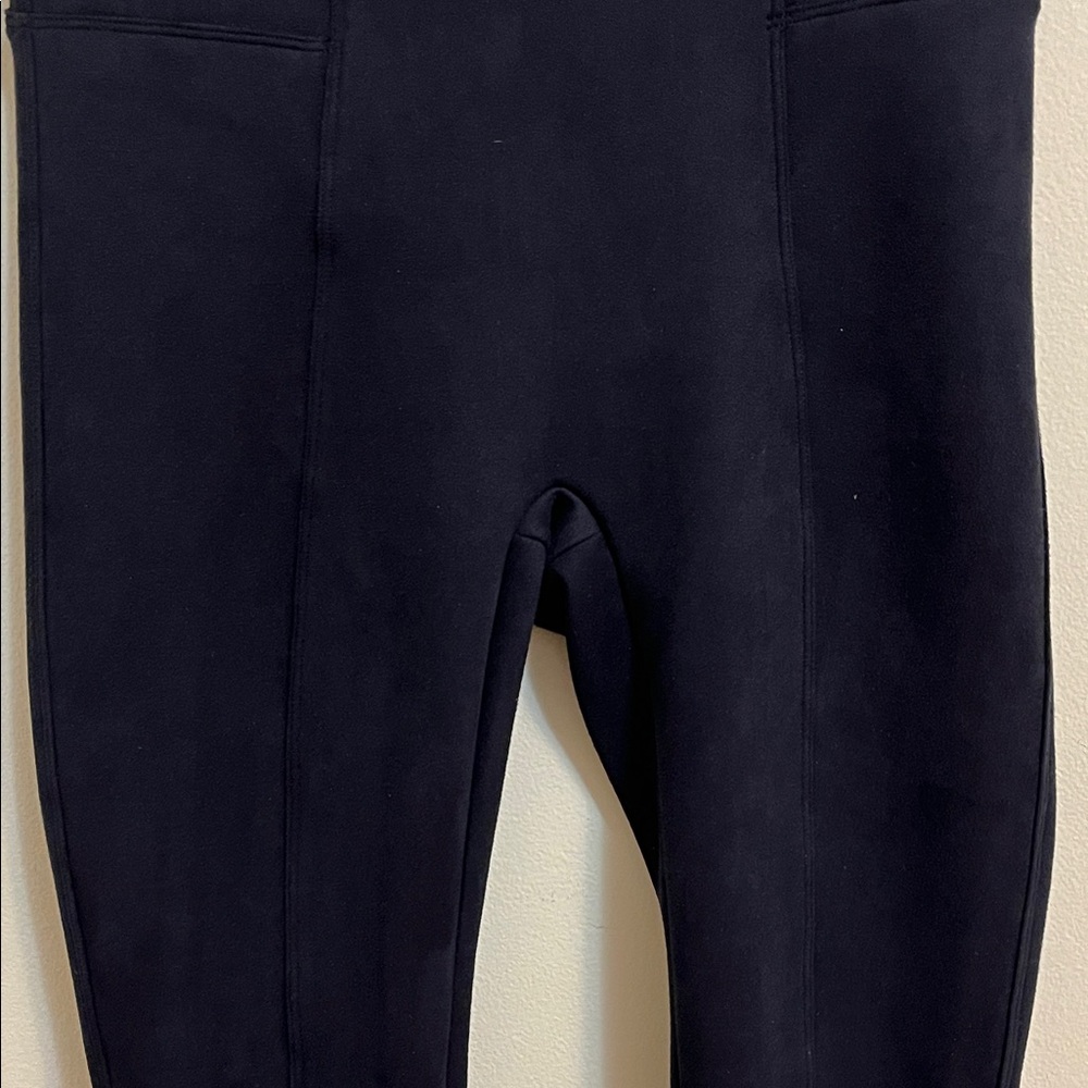 Spandex Women's Faux Suede Stretch Black Legging Medium High Rise Pull On 20322R - Picture 4 of 15